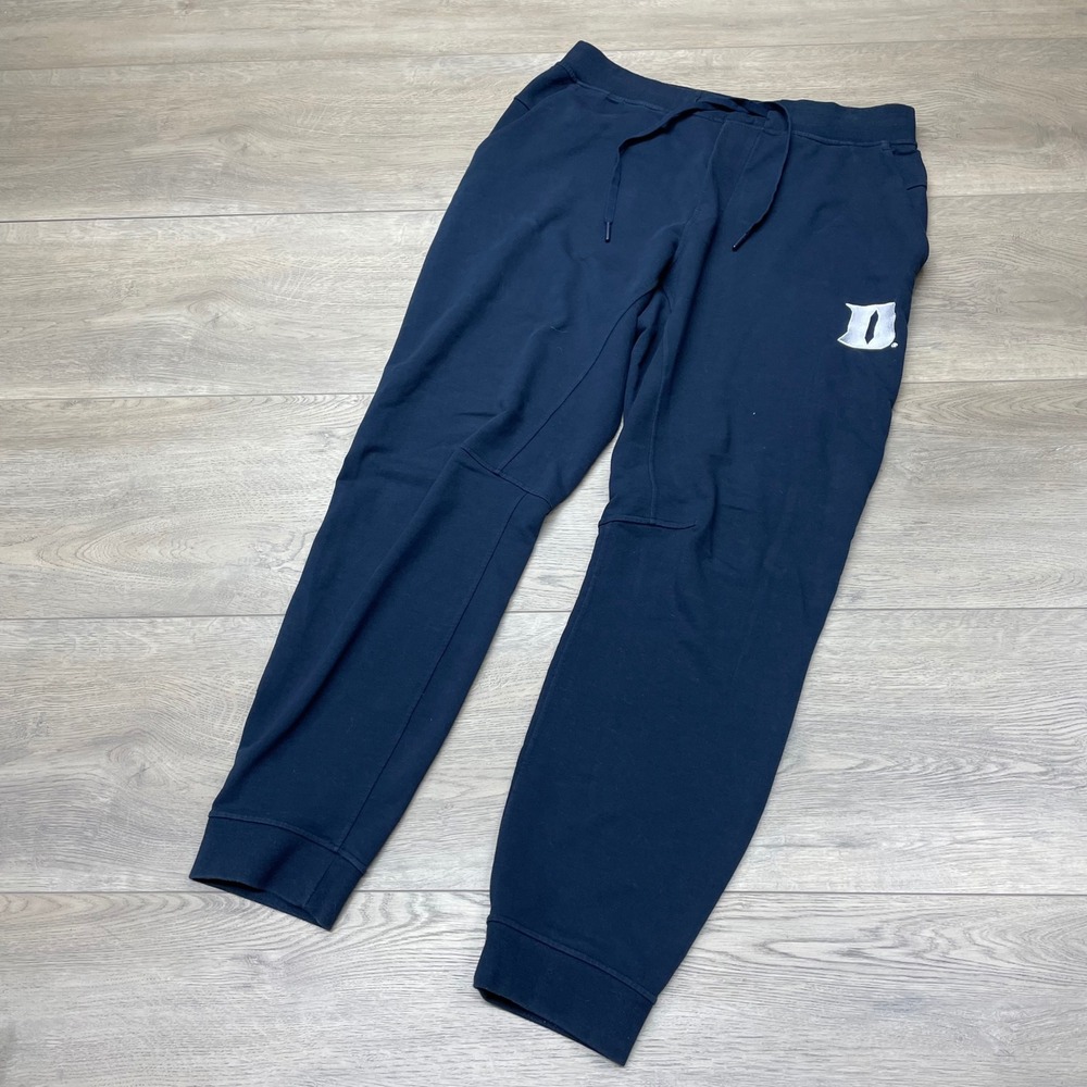 Lululemon City Sweat Jogger Men Large Navy Duke University Blue Devils Logo READ